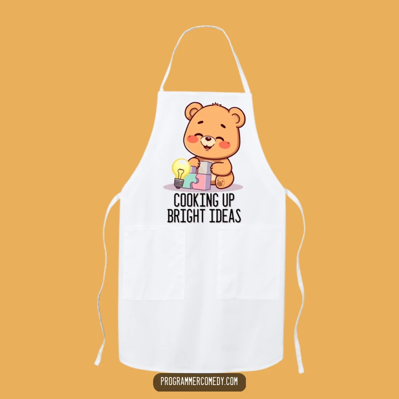 Funny Bear Cub Puzzle Apron: Cook Up Success with Wit