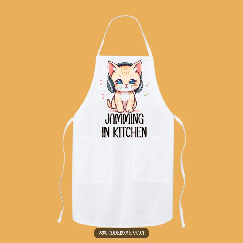 Funny Kitchen DJ Kitten Apron - Hilarious Cooking Music Gift