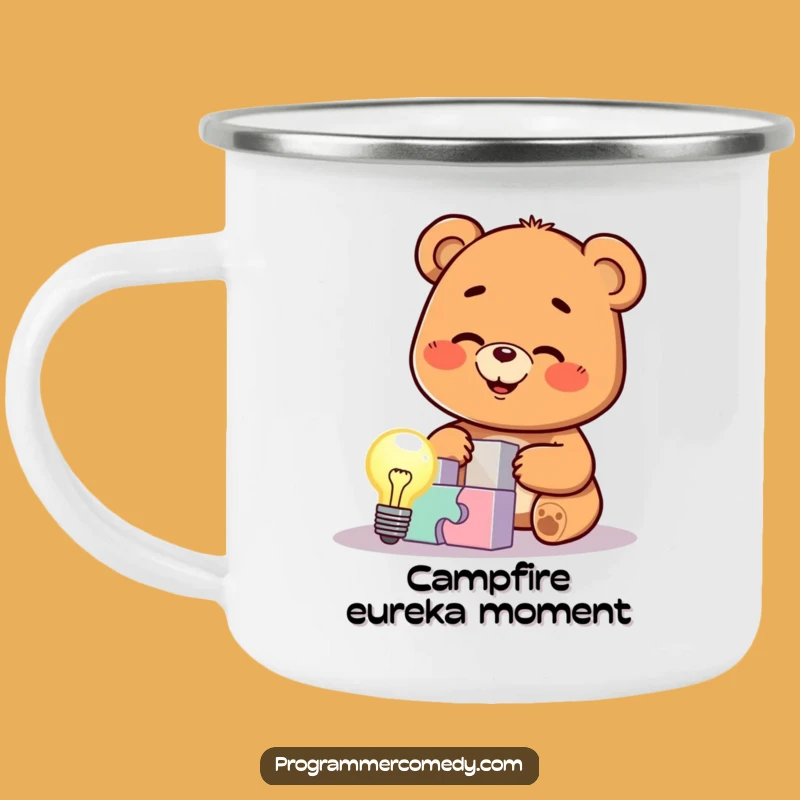 Funny Bear Cub Puzzle Camping Mug: Adventure Fuel for Smart Explorers