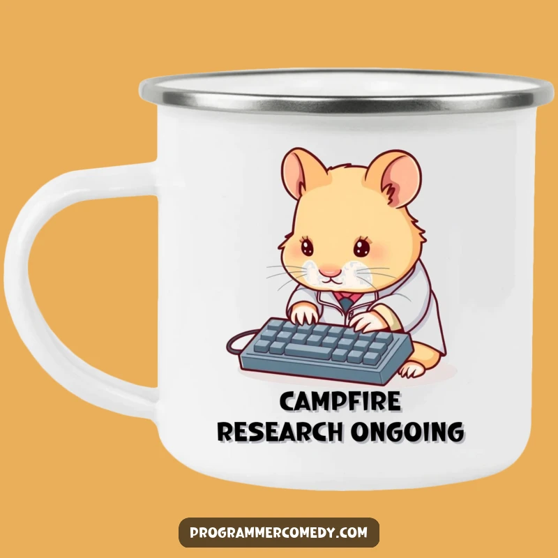 Funny Hamster Scientist Camping Mug: Tiny Lab Adventures - Hilarious Outdoor Gift