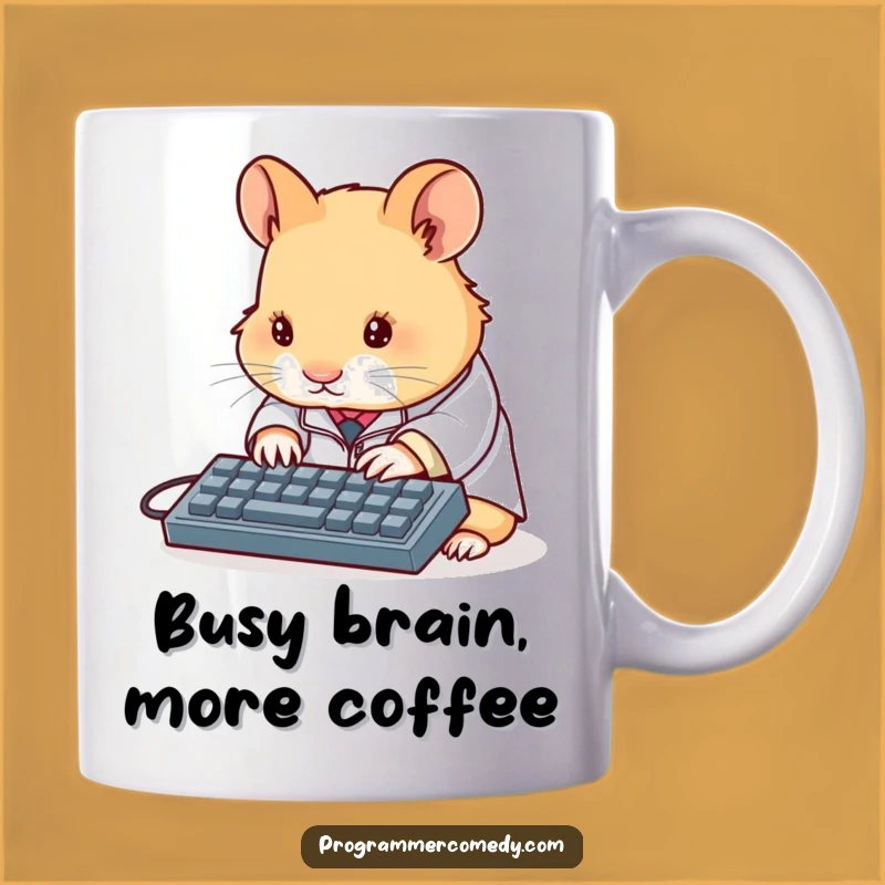 Funny Hamster Scientist Mug: Tiny Keyboard Expert - Hilarious Lab Gift
