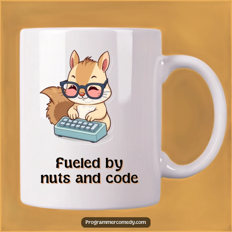 Funny Squirrel Typist Mug: A Hilarious Gift for Techy Nut Lovers!