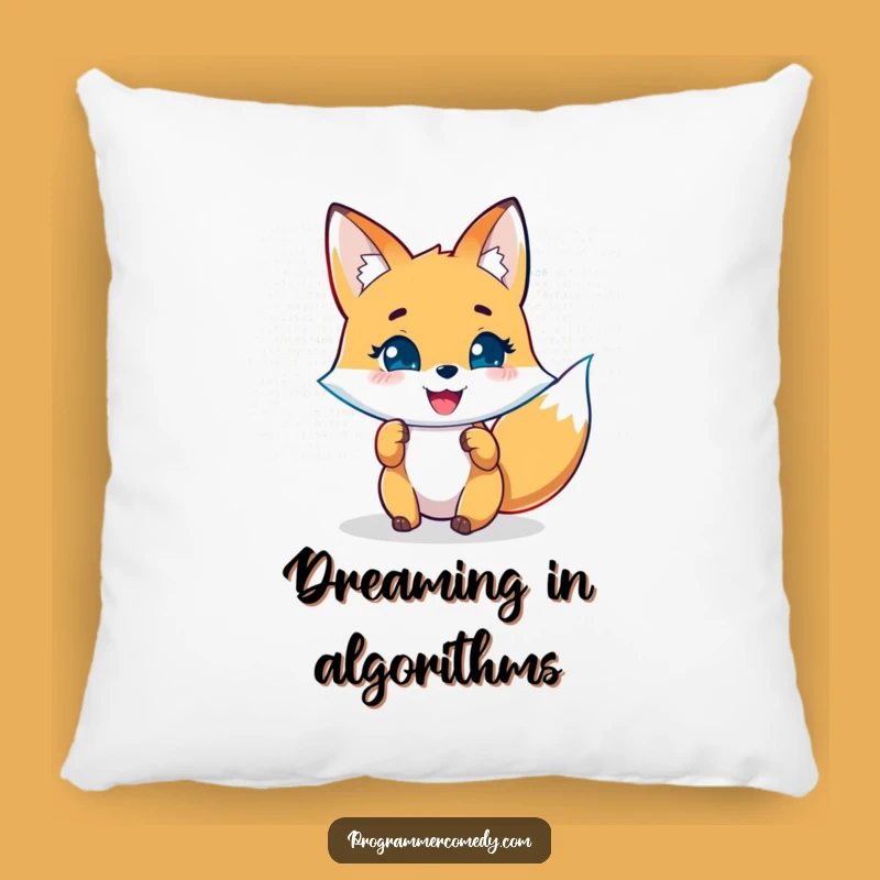 Funny Fox Coder Pillow: Cozy Up with Clever Tech Humor