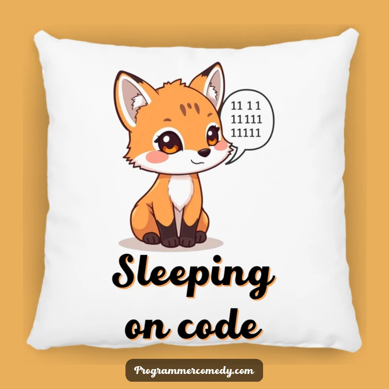 Funny Fox Coder Pillow - Comfy & Hilarious Tech Desk Gift