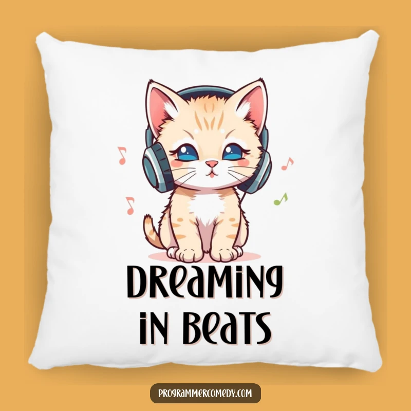 Funny Kitten DJ Pillow - Comfy & Hilarious Music Lover Gift