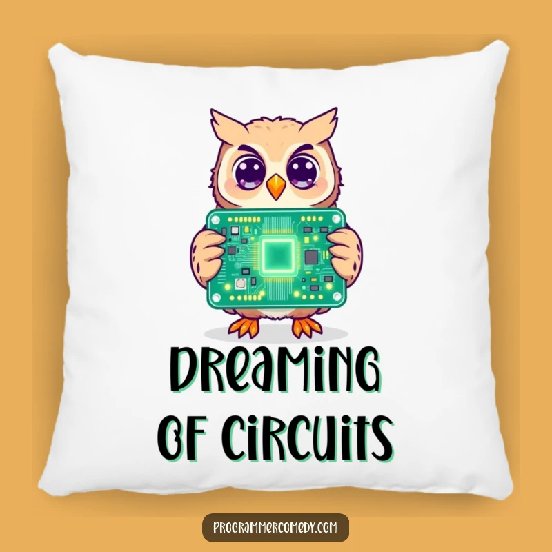 Funny Owl Coder Pillow: Cozy Up with Intelligent Tech Humor