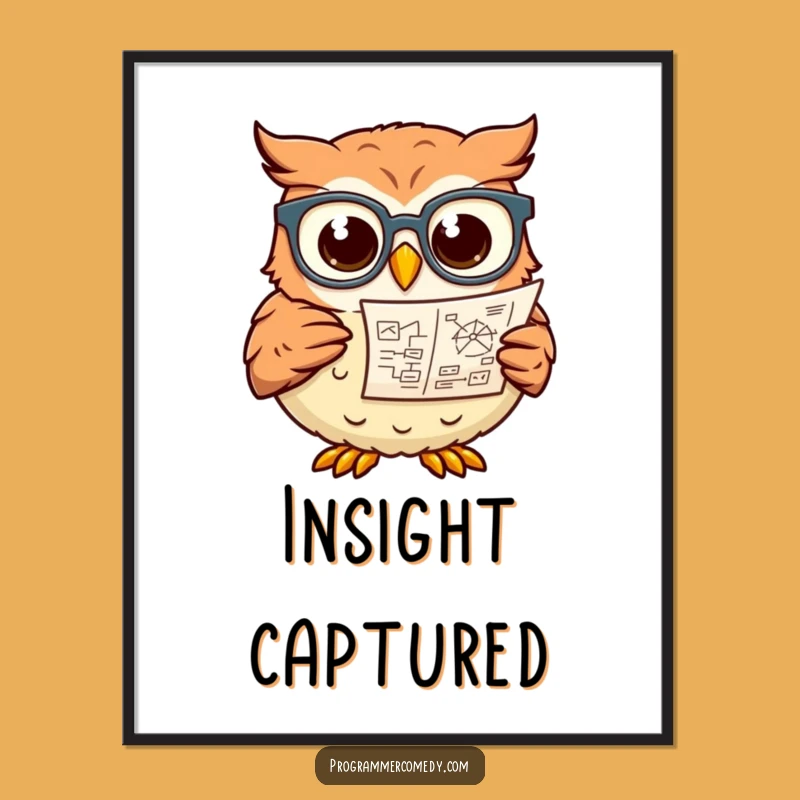 Funny Owl Genius Digital Art - Hilarious Intellectual Wall Decor Gift