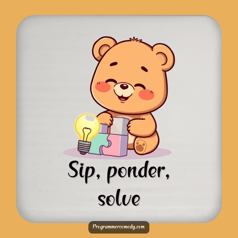 Funny Bear Cub Puzzle Coaster: Protect Surfaces with Smart Style