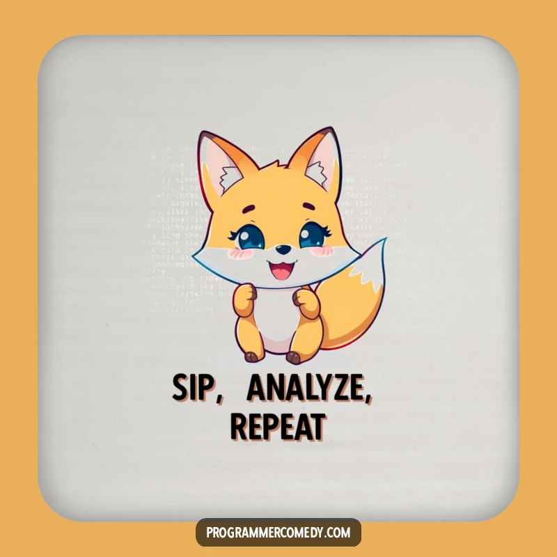 Funny Fox Coder Drink Coaster: Protect Surfaces with Clever Tech Style