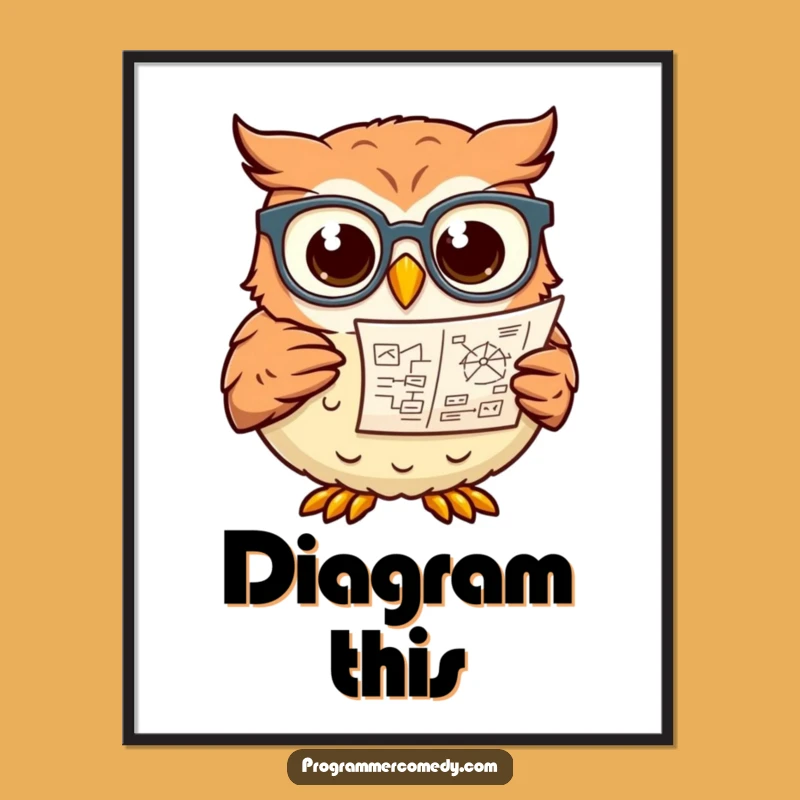 Funny Owl Genius Poster - Hilarious Intellectual Decor Gift for Walls