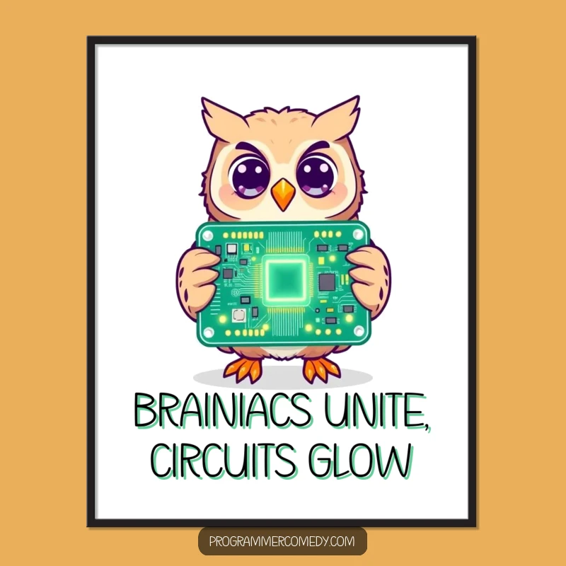 Free Printable Owl Wall Art: Circuit Board, Whimsical Downloadable Decor for Techy Spaces