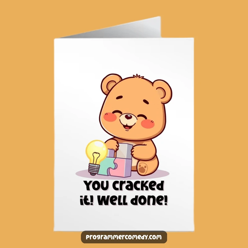 Free Printable Congrats Card: Bear Cub's Lightbulb Moment, Clever DIY Celebration Gift