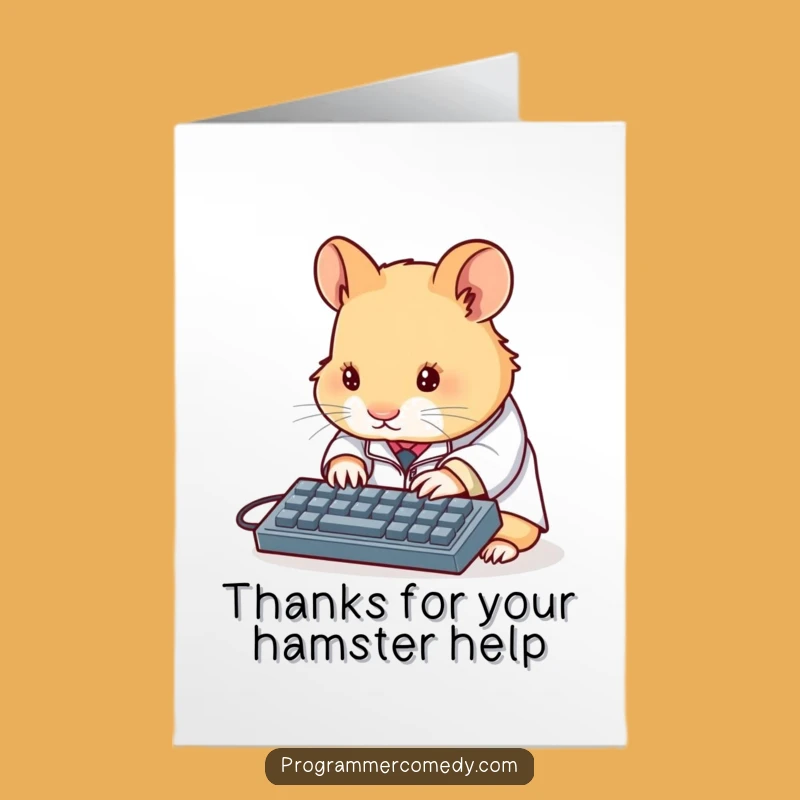 Free Printable Hamster Thank You Card: Typing Scientist Downloadable Gift!