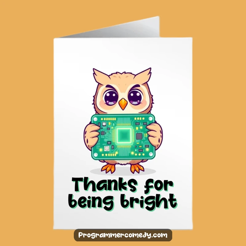 Free Printable Owl Thank You Card: Circuit Gratitude, Downloadable Thanks for Your Clever Help
