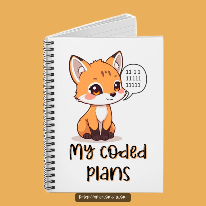 Funny Fox Coder Notebook - Hilarious Binary Ideas Gift