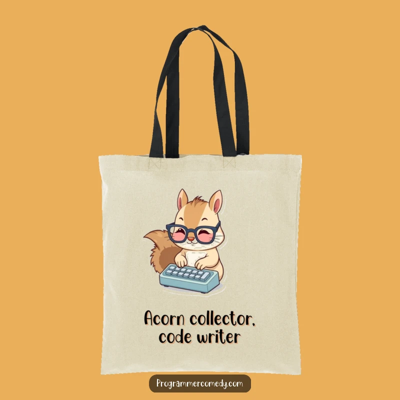 Funny Squirrel Coder Tote Bag: Carry Your Tech Gear with Hilarity